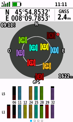 Schermata satelliti
