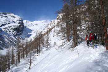 Il traverso verso il Pian di Verra.